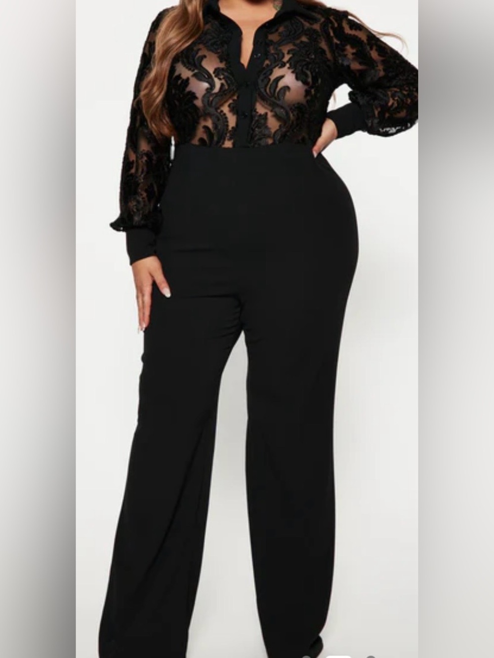 Fashion Nova Touch of Lace Jumpsuit NWT